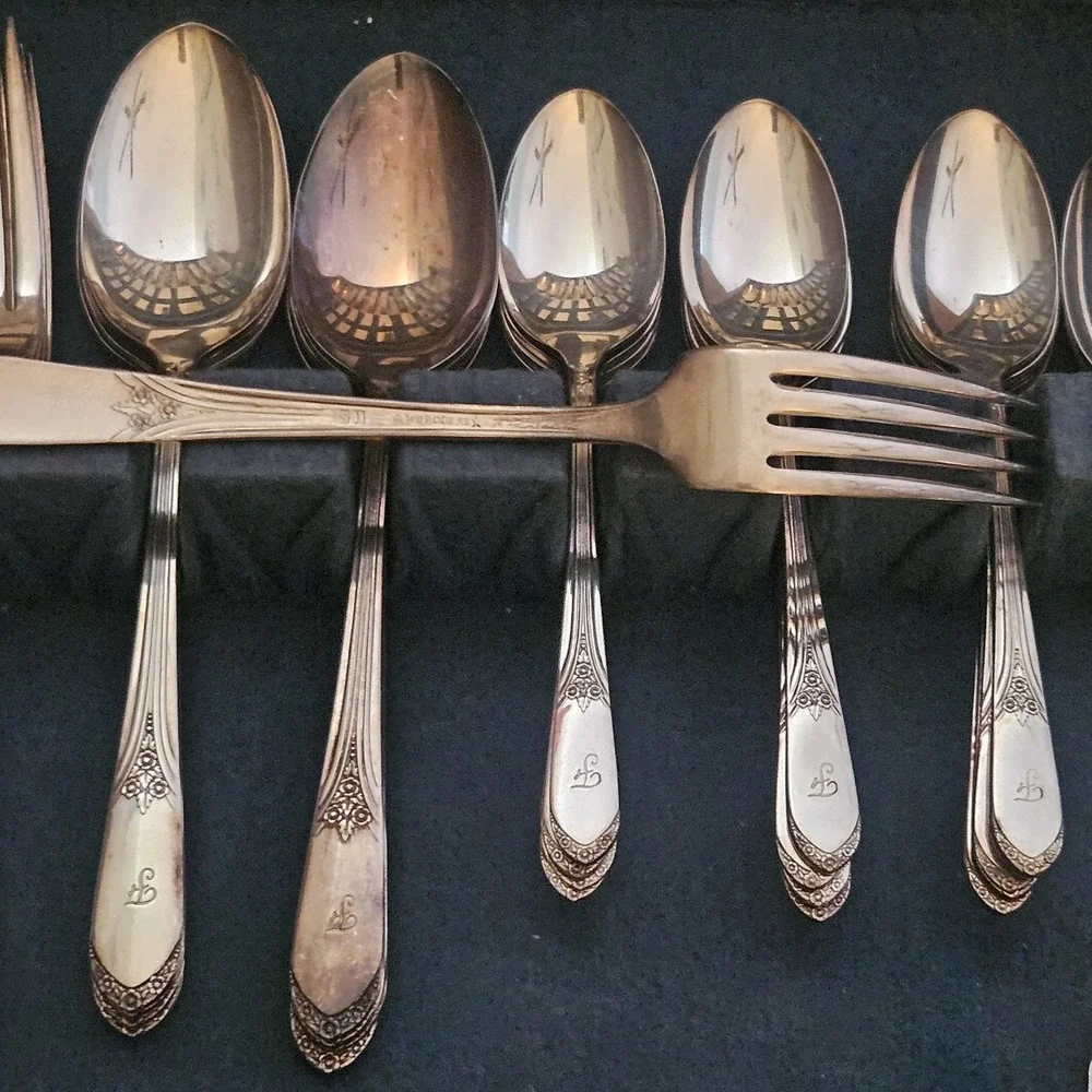 53 Piece Vintage WM Rogers‎ International Silverplate Flatware Set w/ Chest
